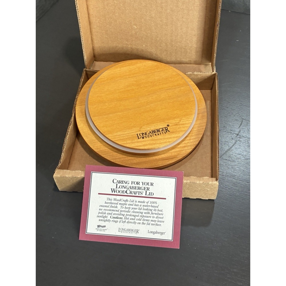 Longaberger Wood Lid For 2 Quart Crock Lid Replacement Lid Only